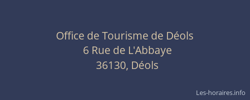Office de Tourisme de D&eacute;ols