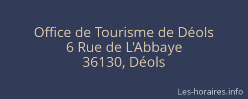 Office de Tourisme de Déols