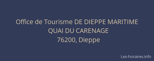 Office de Tourisme DE DIEPPE MARITIME
