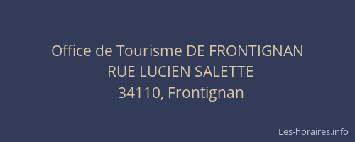 Office de Tourisme DE FRONTIGNAN