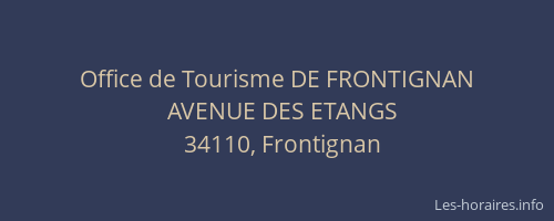 Office de Tourisme DE FRONTIGNAN