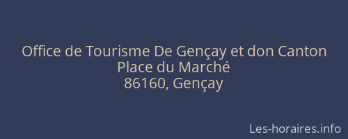 Office de Tourisme De Gençay et don Canton