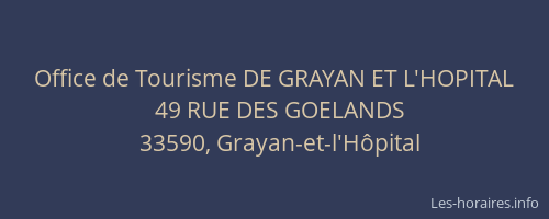 Office de Tourisme DE GRAYAN ET L'HOPITAL