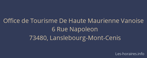 Office de Tourisme De Haute Maurienne Vanoise