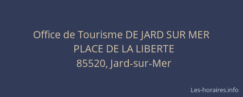 Office de Tourisme DE JARD SUR MER