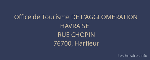 Office de Tourisme DE L'AGGLOMERATION HAVRAISE