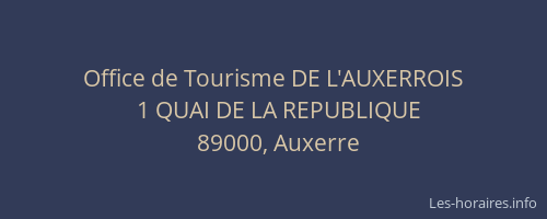 Office de Tourisme DE L'AUXERROIS