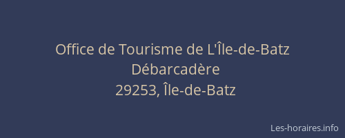 Office de Tourisme de L'Île-de-Batz