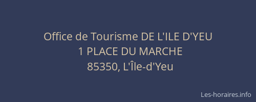Office de Tourisme DE L'ILE D'YEU