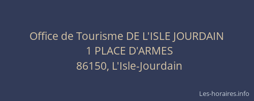 Office de Tourisme DE L'ISLE JOURDAIN
