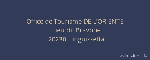 Office de Tourisme DE L'ORIENTE