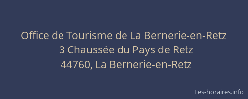 Office de Tourisme de La Bernerie-en-Retz