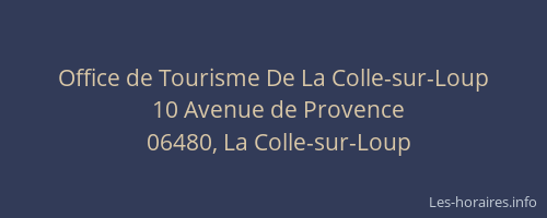 Office de Tourisme De La Colle-sur-Loup