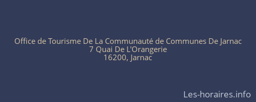Office de Tourisme De La Communauté de Communes De Jarnac