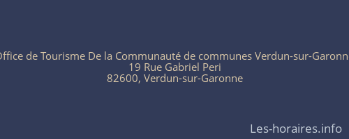 Office de Tourisme De la Communauté de communes Verdun-sur-Garonne