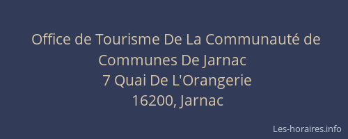 Office de Tourisme De La Communauté de Communes De Jarnac