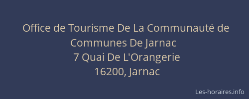 Office de Tourisme De La Communaut&eacute; de Communes De Jarnac