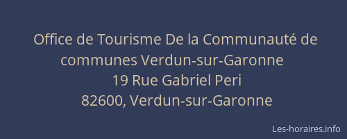 Office de Tourisme De la Communauté de communes Verdun-sur-Garonne