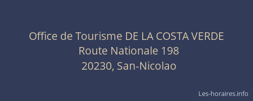 Office de Tourisme DE LA COSTA VERDE