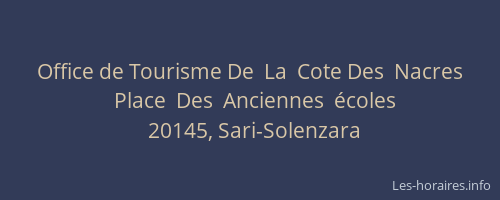 Office de Tourisme De  La  Cote Des  Nacres