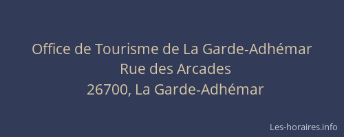 Office de Tourisme de La Garde-Adh&eacute;mar