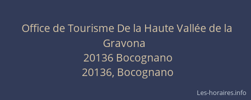 Office de Tourisme De la Haute Vall&eacute;e de la Gravona