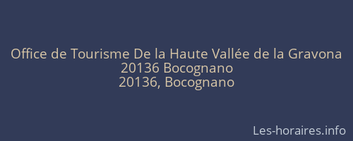 Office de Tourisme De la Haute Vallée de la Gravona