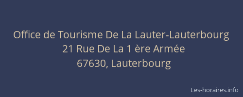 Office de Tourisme De La Lauter-Lauterbourg