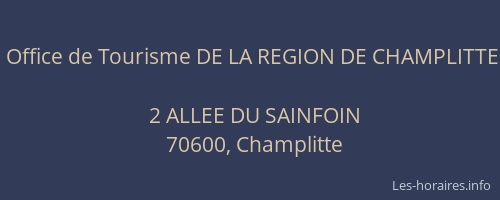 Office de Tourisme DE LA REGION DE CHAMPLITTE