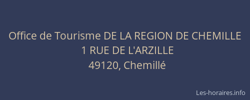 Office de Tourisme DE LA REGION DE CHEMILLE