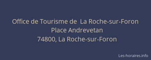 Office de Tourisme de  La Roche-sur-Foron