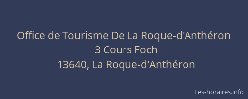 Office de Tourisme De La Roque-d'Anthéron