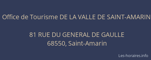 Office de Tourisme DE LA VALLE DE SAINT-AMARIN