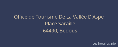 Office de Tourisme De La Vallée D'Aspe