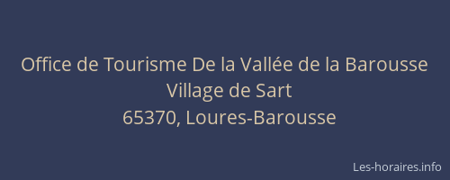 Office de Tourisme De la Vallée de la Barousse