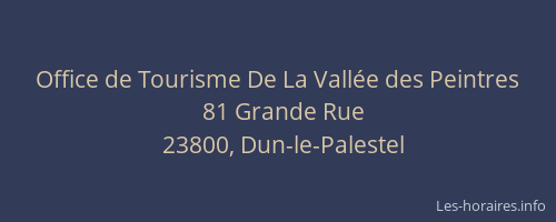 Office de Tourisme De La Vall&eacute;e des Peintres