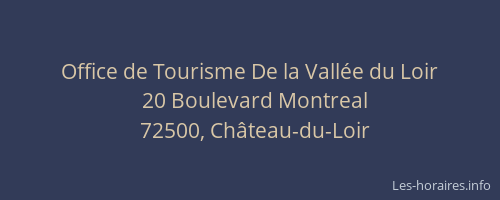 Office de Tourisme De la Vallée du Loir