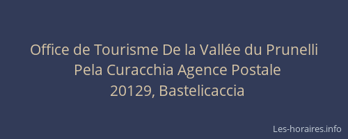 Office de Tourisme De la Vallée du Prunelli