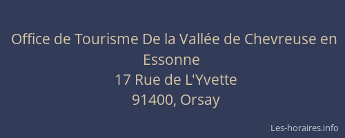 Office de Tourisme De la Vallée de Chevreuse en Essonne