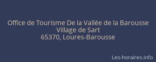 Office de Tourisme De la Vallée de la Barousse