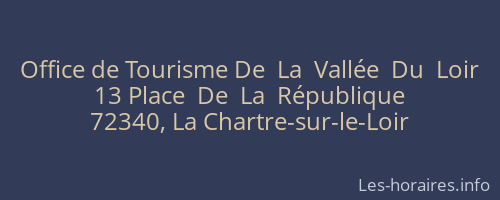 Office de Tourisme De  La  Vallée  Du  Loir