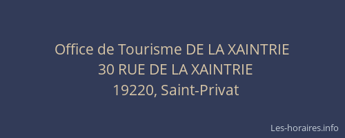 Office de Tourisme DE LA XAINTRIE