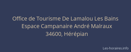 Office de Tourisme De Lamalou Les Bains