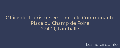Office de Tourisme De Lamballe Communauté
