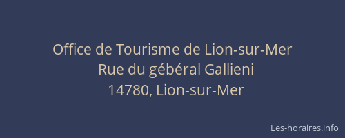 Office de Tourisme de Lion-sur-Mer