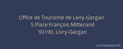 Office de Tourisme de Livry-Gargan