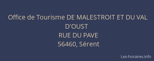 Office de Tourisme DE MALESTROIT ET DU VAL D'OUST