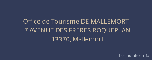 Office de Tourisme DE MALLEMORT