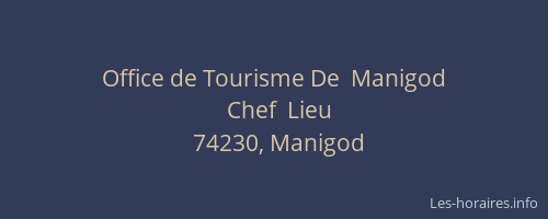 Office de Tourisme De  Manigod