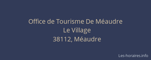 Office de Tourisme De M&eacute;audre